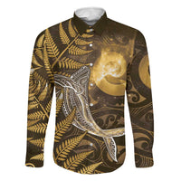 New Zealand Matariki Family Matching Summer Maxi Dress and Hawaiian Shirt Maori Koru With Humpback Whale Gold