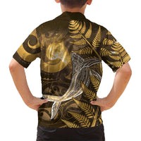 New Zealand Matariki Hawaiian Shirt Maori Koru With Humpback Whale Gold