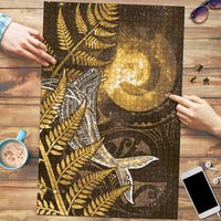 New Zealand Matariki Puzzle Maori Koru With Humpback Whale Gold LT05 Gold - Polynesian Pride