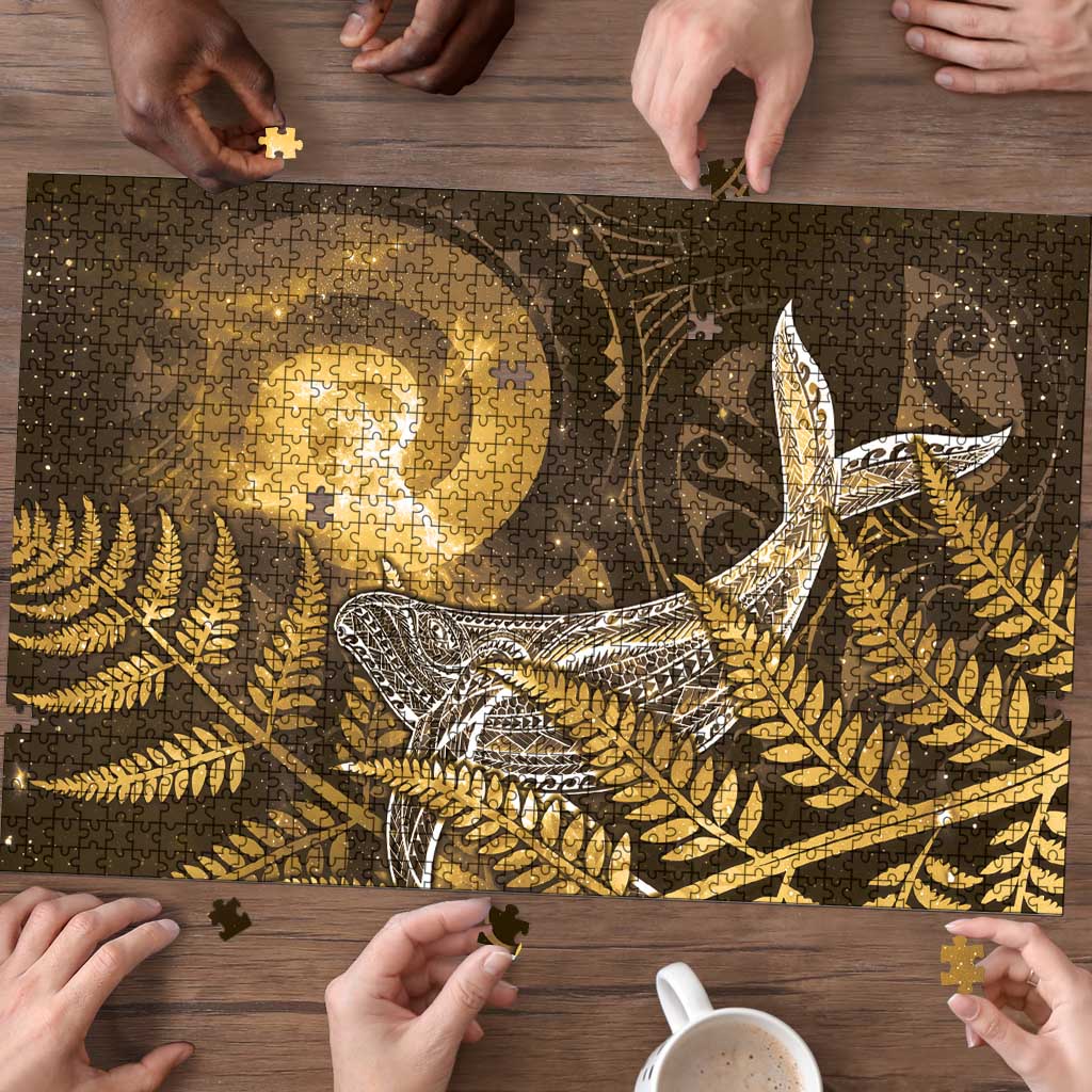 New Zealand Matariki Puzzle Maori Koru With Humpback Whale Gold LT05 - Polynesian Pride