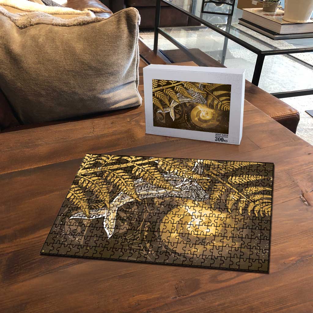 New Zealand Matariki Puzzle Maori Koru With Humpback Whale Gold LT05 - Polynesian Pride