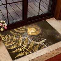 New Zealand Matariki Rubber Doormat Maori Koru With Humpback Whale Gold