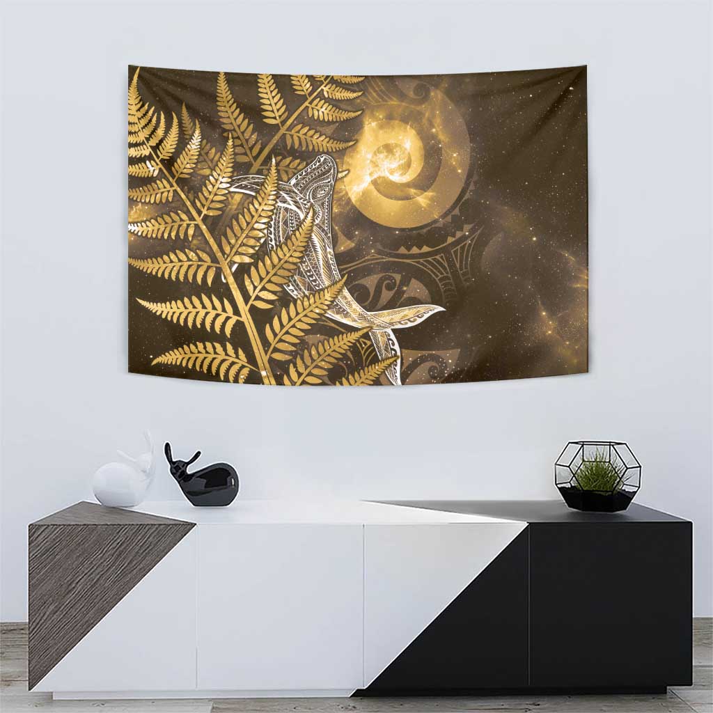 New Zealand Matariki Tapestry Maori Koru With Humpback Whale Gold
