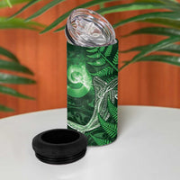 New Zealand Matariki 4 in 1 Can Cooler Tumbler Maori Koru With Humpback Whale Green