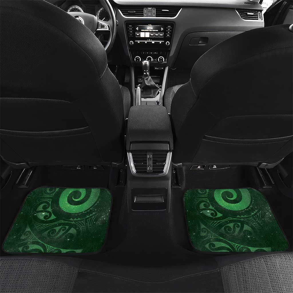 New Zealand Matariki Car Mats Maori Koru With Humpback Whale Green