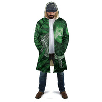 New Zealand Matariki Cloak Maori Koru With Humpback Whale Green