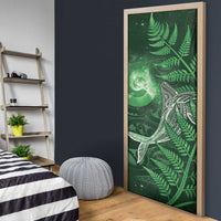 New Zealand Matariki Door Cover Maori Koru With Humpback Whale Green LT05 - Polynesian Pride