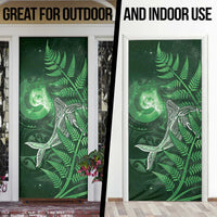 New Zealand Matariki Door Cover Maori Koru With Humpback Whale Green LT05 - Polynesian Pride