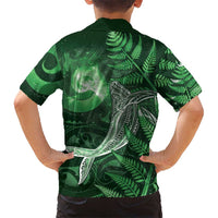 New Zealand Matariki Family Matching Mermaid Dress and Hawaiian Shirt Maori Koru With Humpback Whale Green