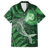 New Zealand Matariki Family Matching Mermaid Dress and Hawaiian Shirt Maori Koru With Humpback Whale Green