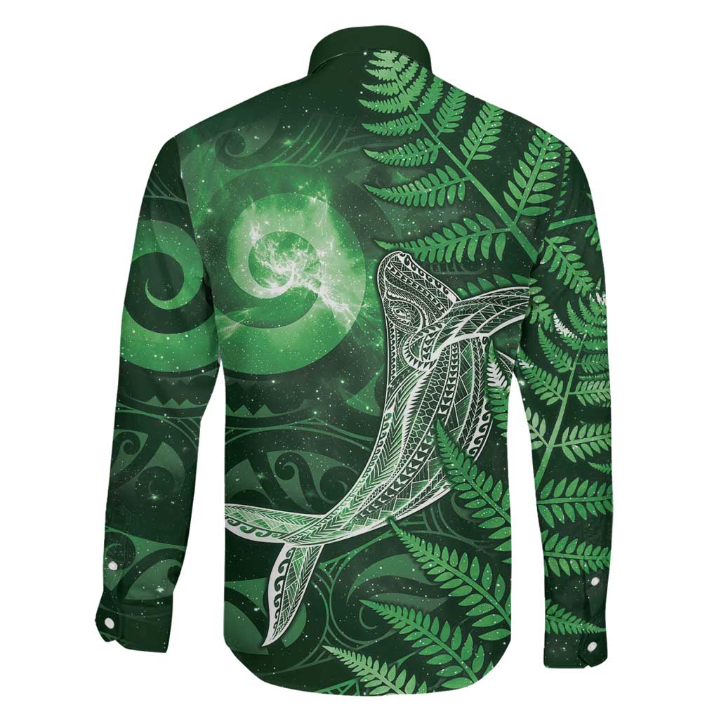 New Zealand Matariki Family Matching Mermaid Dress and Hawaiian Shirt Maori Koru With Humpback Whale Green