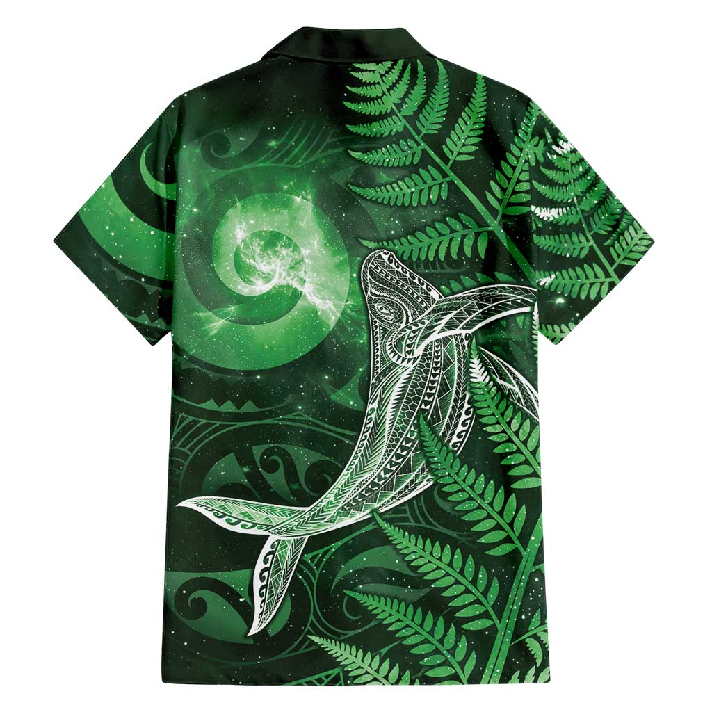 New Zealand Matariki Family Matching Tank Maxi Dress and Hawaiian Shirt Maori Koru With Humpback Whale Green