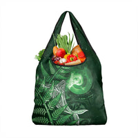 New Zealand Matariki Grocery Bag Maori Koru With Humpback Whale Green