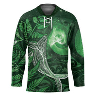 New Zealand Matariki Hockey Jersey Maori Koru With Humpback Whale Green LT05 Unisex Green - Polynesian Pride