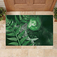 New Zealand Matariki Rubber Doormat Maori Koru With Humpback Whale Green