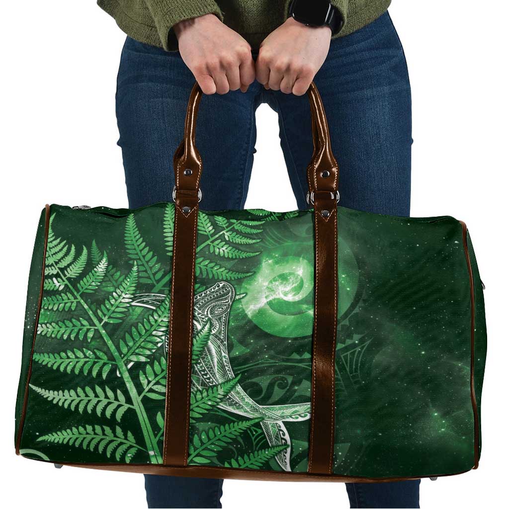 New Zealand Matariki Travel Bag Maori Koru With Humpback Whale Green LT05 Green - Polynesian Pride