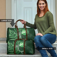 New Zealand Matariki Travel Bag Maori Koru With Humpback Whale Green LT05 - Polynesian Pride