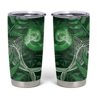 New Zealand Matariki Tumbler Cup Maori Koru With Humpback Whale Green LT05 Green - Polynesian Pride
