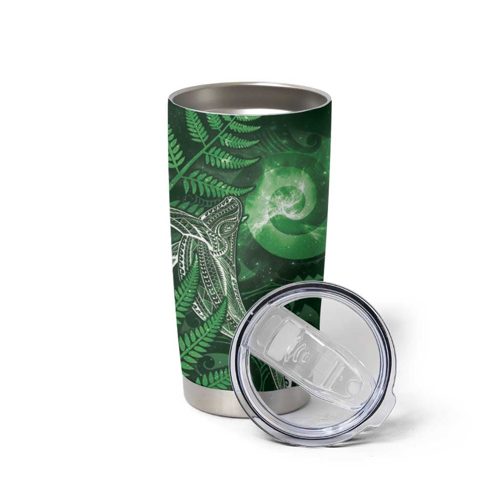 New Zealand Matariki Tumbler Cup Maori Koru With Humpback Whale Green LT05 - Polynesian Pride