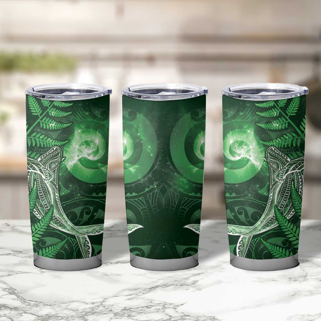 New Zealand Matariki Tumbler Cup Maori Koru With Humpback Whale Green LT05 - Polynesian Pride