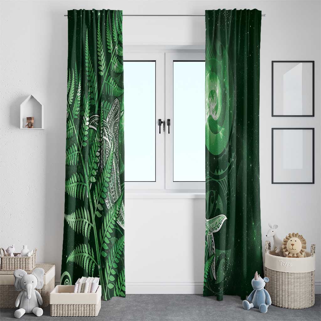 New Zealand Matariki Window Curtain Maori Koru With Humpback Whale Green