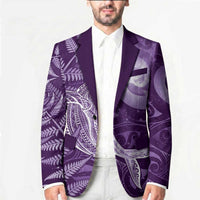 New Zealand Matariki Blazer Maori Koru With Humpback Whale Purple