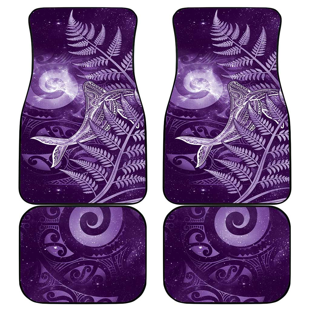 New Zealand Matariki Car Mats Maori Koru With Humpback Whale Purple