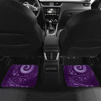 New Zealand Matariki Car Mats Maori Koru With Humpback Whale Purple