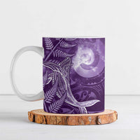 New Zealand Matariki Ceramic Mug Maori Koru With Humpback Whale Purple LT05 Purple - Polynesian Pride