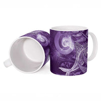 New Zealand Matariki Ceramic Mug Maori Koru With Humpback Whale Purple LT05 - Polynesian Pride