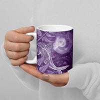 New Zealand Matariki Ceramic Mug Maori Koru With Humpback Whale Purple LT05 - Polynesian Pride