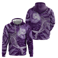 New Zealand Matariki Hoodie Maori Koru With Humpback Whale Purple LT05 - Polynesian Pride