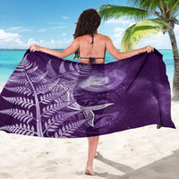 New Zealand Matariki Sarong Maori Koru With Humpback Whale Purple