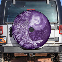 New Zealand Matariki Spare Tire Cover Maori Koru With Humpback Whale Purple