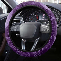 New Zealand Matariki Steering Wheel Cover Maori Koru With Humpback Whale Purple LT05 - Polynesian Pride