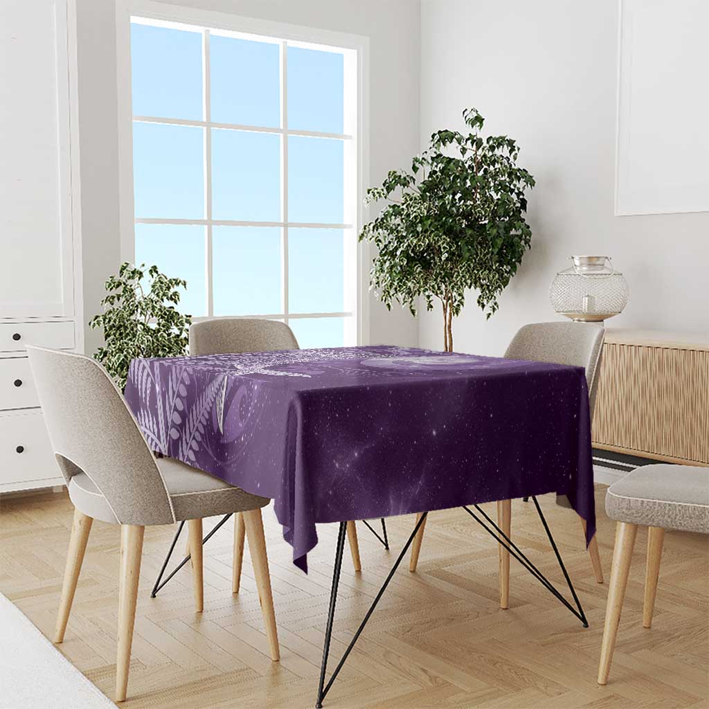 New Zealand Matariki Tablecloth Maori Koru With Humpback Whale Purple LT05 - Polynesian Pride