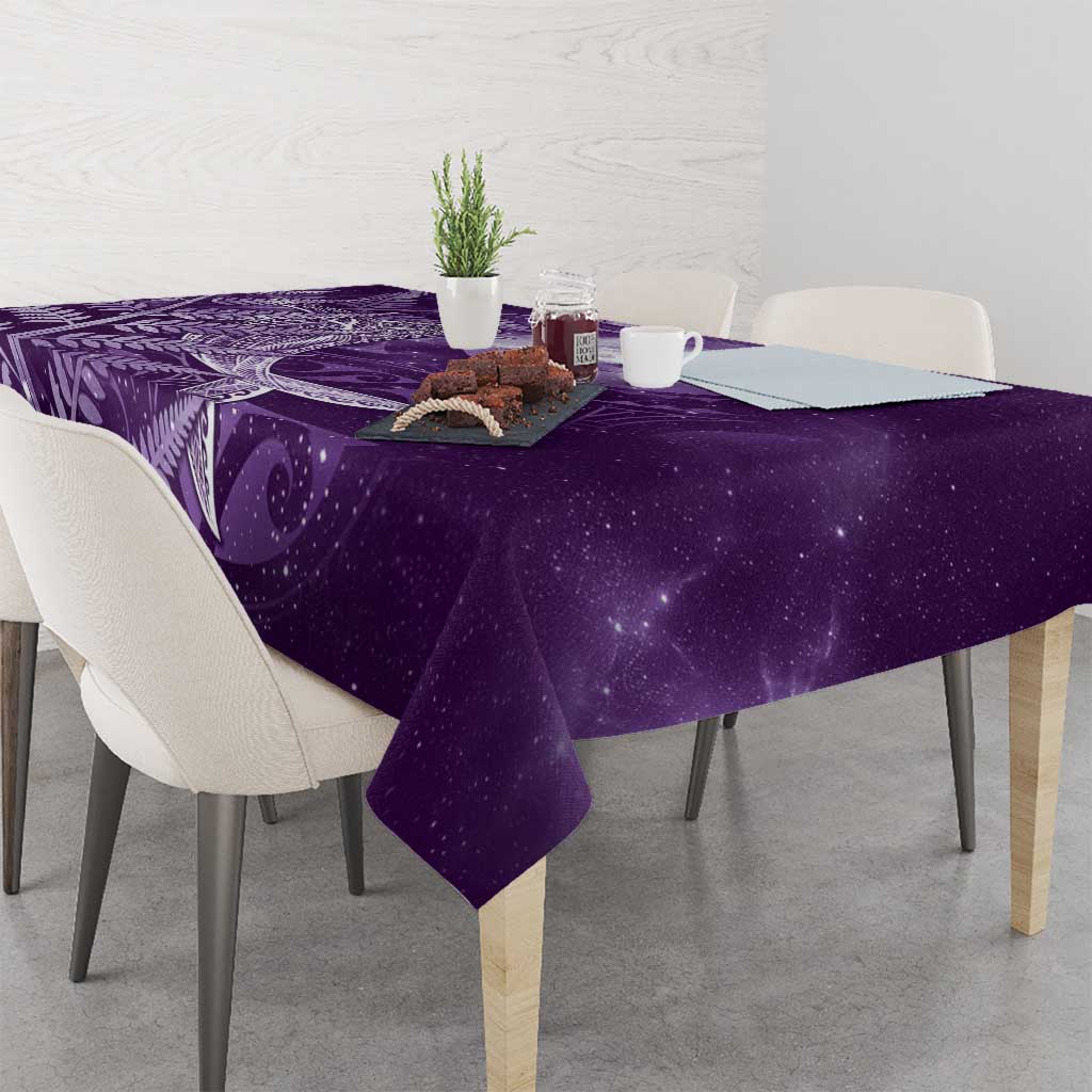 New Zealand Matariki Tablecloth Maori Koru With Humpback Whale Purple LT05 - Polynesian Pride