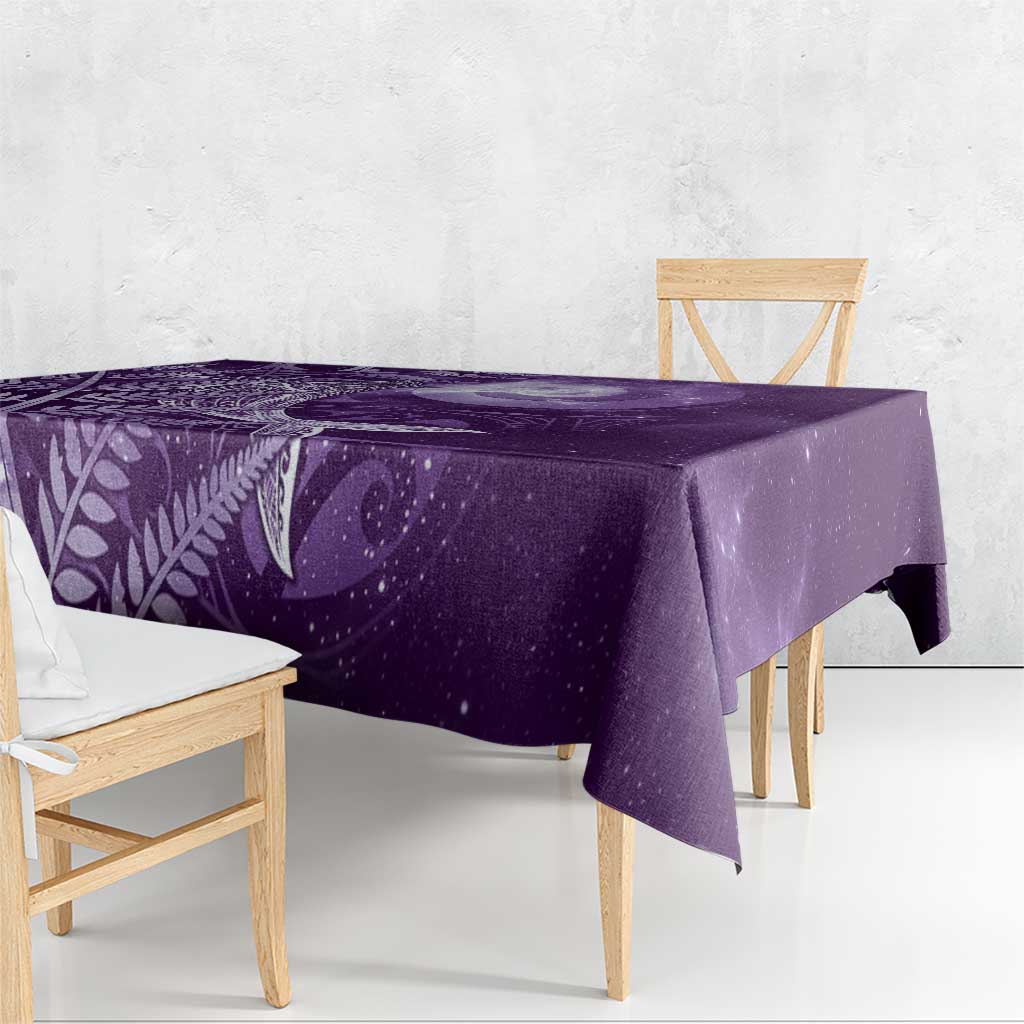 New Zealand Matariki Tablecloth Maori Koru With Humpback Whale Purple LT05 - Polynesian Pride