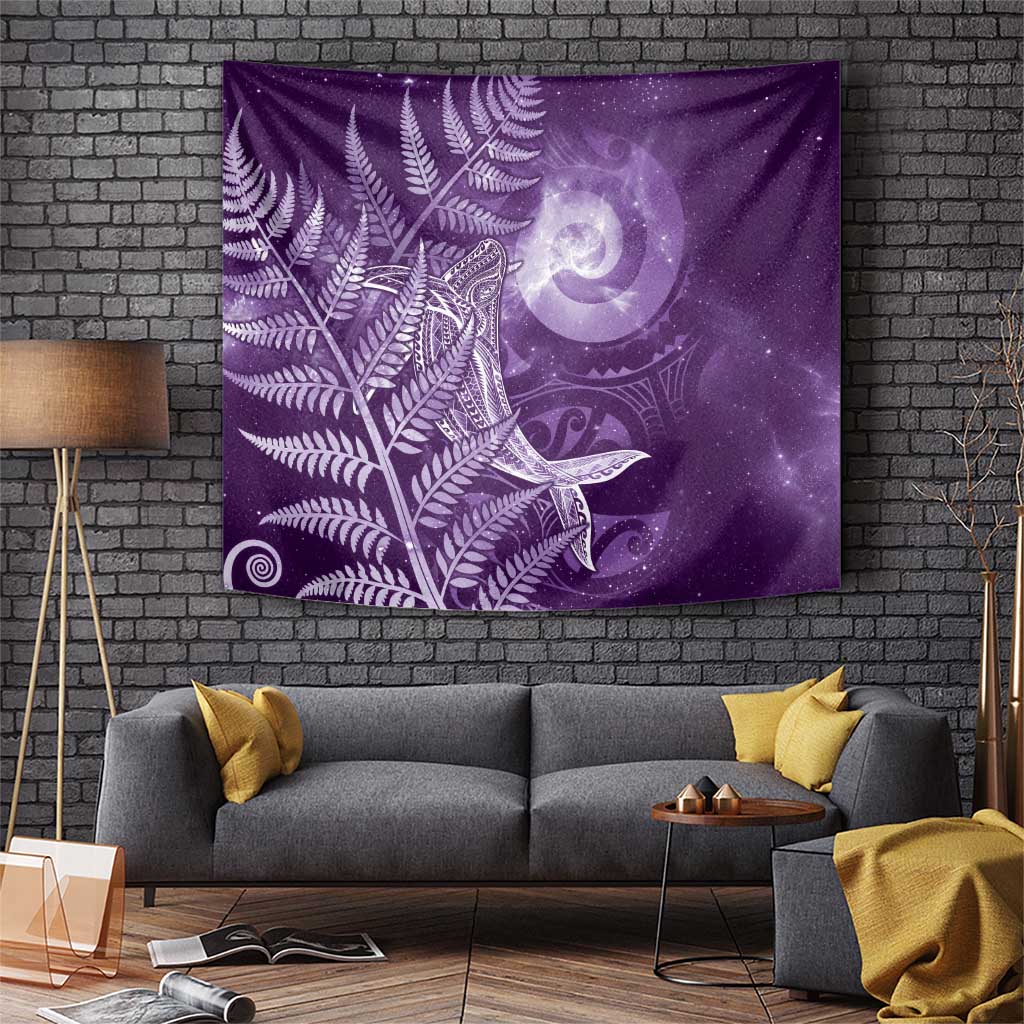New Zealand Matariki Tapestry Maori Koru With Humpback Whale Purple