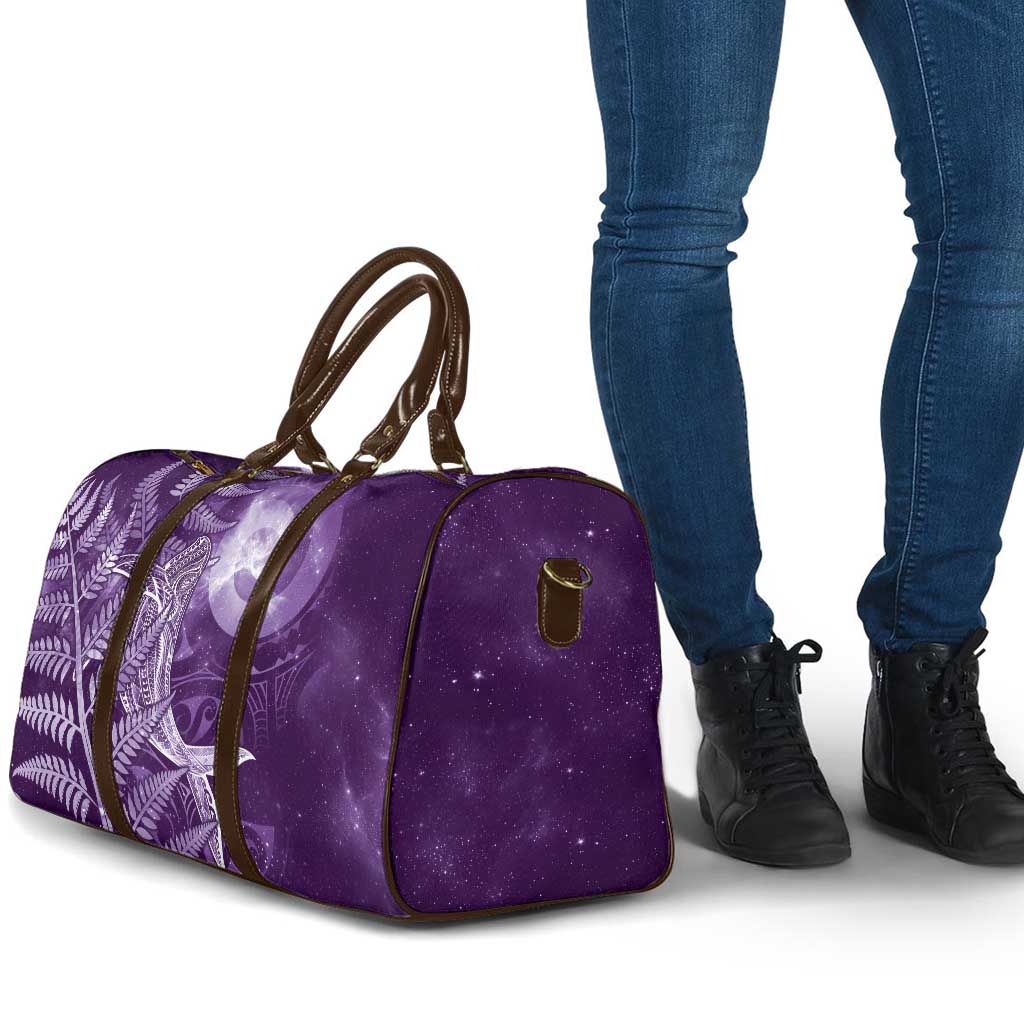 New Zealand Matariki Travel Bag Maori Koru With Humpback Whale Purple