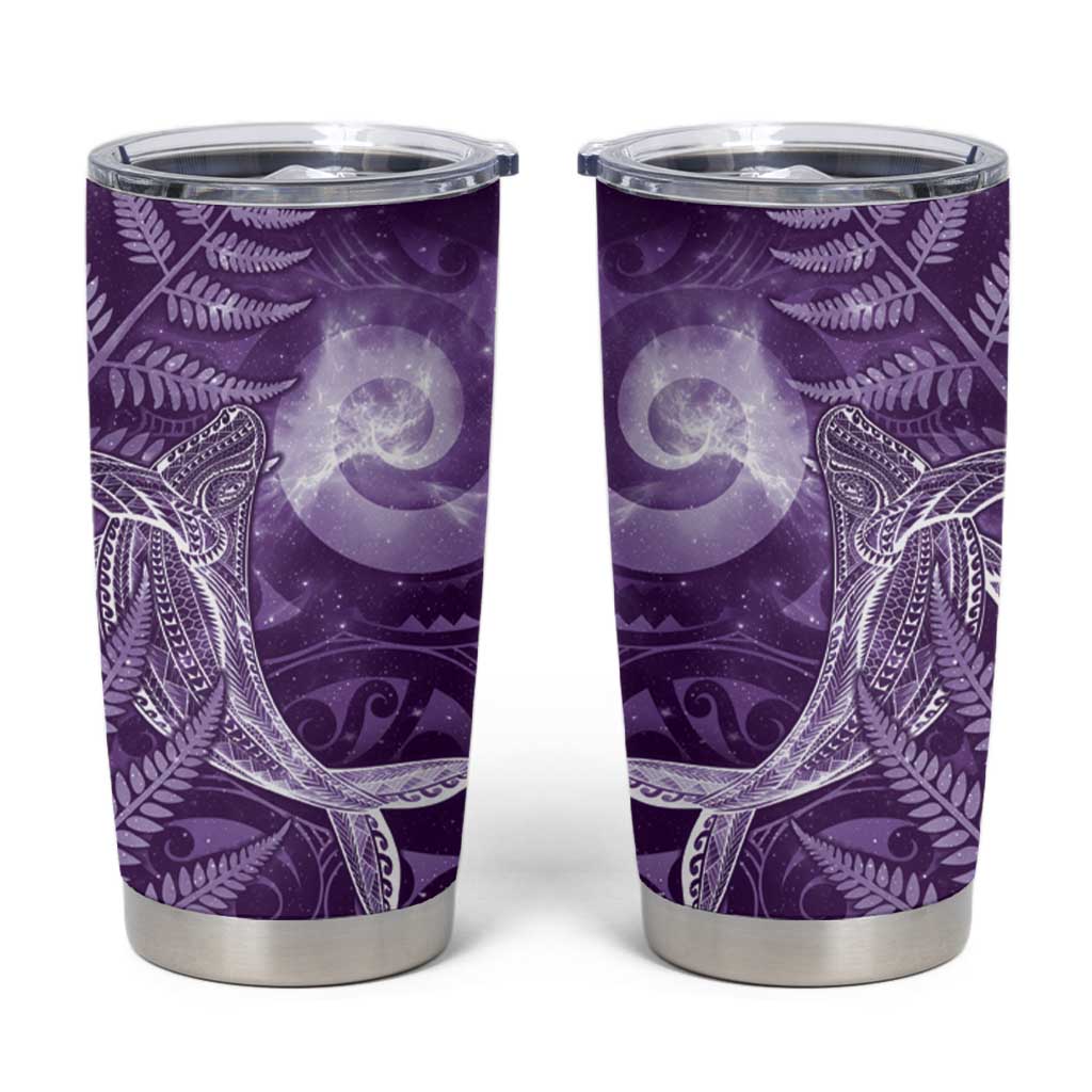 New Zealand Matariki Tumbler Cup Maori Koru With Humpback Whale Purple