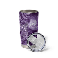 New Zealand Matariki Tumbler Cup Maori Koru With Humpback Whale Purple