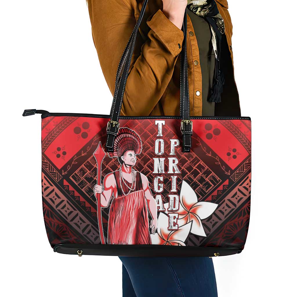 The First King Of Tonga Leather Tote Bag Tongan Pride