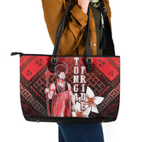 The First King Of Tonga Leather Tote Bag Tongan Pride