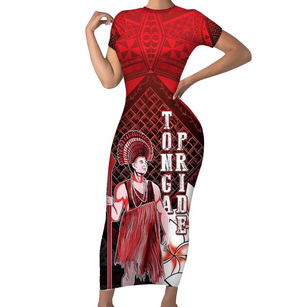 The First King Of Tonga Short Sleeve Bodycon Dress Tongan Pride