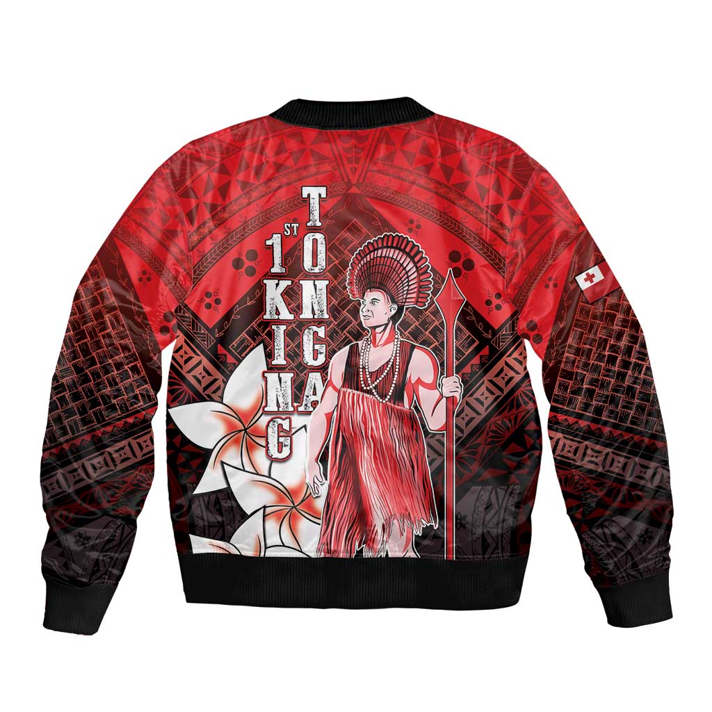 The First King Of Tonga Sleeve Zip Bomber Jacket Tongan Pride