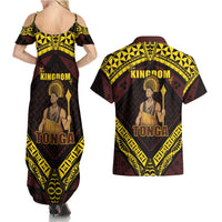 Tonga First King Couples Matching Summer Maxi Dress and Hawaiian Shirt Ahoeitu Know Your Roots LT05 - Polynesian Pride