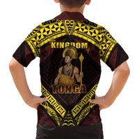 Tonga First King Family Matching Long Sleeve Bodycon Dress and Hawaiian Shirt Ahoeitu Know Your Roots