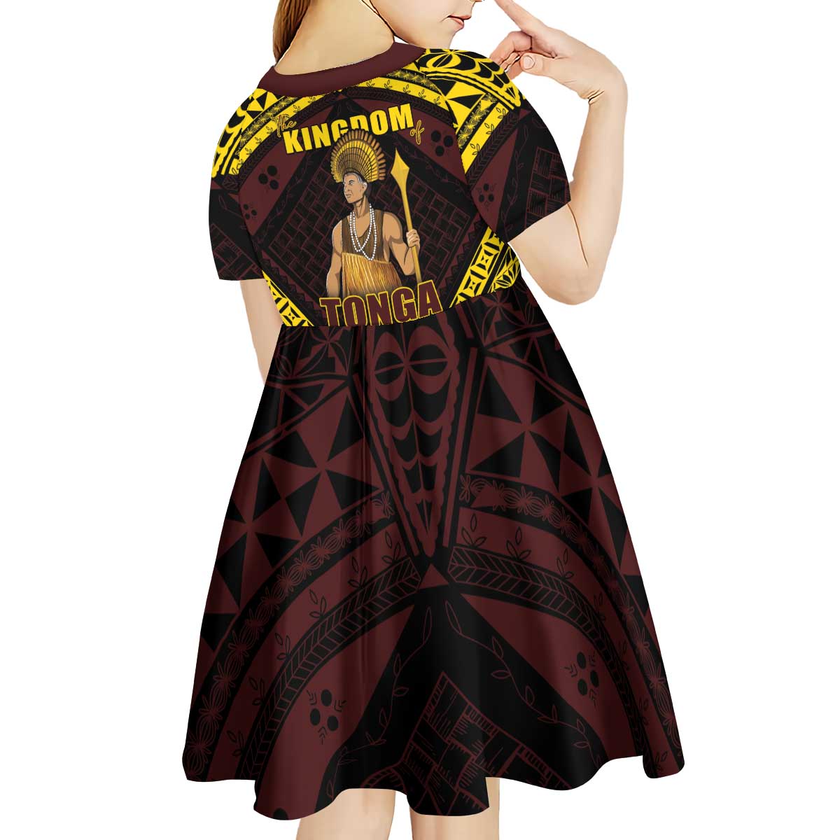Tonga First King Kid Short Sleeve Dress Ahoeitu Know Your Roots
