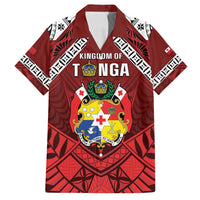 Tonga Emancipation Day Family Matching Long Sleeve Bodycon Dress and Hawaiian Shirt Tongan Kupesi Pattern LT05 Dad's Shirt - Short Sleeve Red - Polynesian Pride
